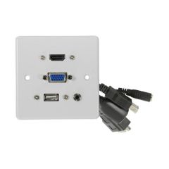 Multimedia HDMI+VGA+3.5mm+USB Wallplate