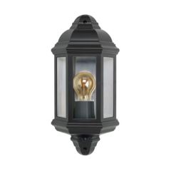 BELL 10361 Retro Vintage E27 Half Wall Lantern IP54 Black c/w PIR