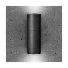 BELL 10424 Luna Grande GU10 Fixed Up/Down Wall Light IP54 Black