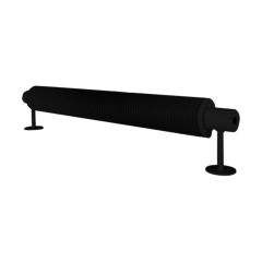 T&S FTR80/25/10-1B Water-fed Finned Tube Radiator Floor/Wall Mount 80x25mmx1m Black Powder Coated Steel