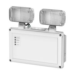 Channel E/GU32/IP65 3hrNM Twin LED IP65 Spotlight 3W 368lm 292x279x68mm White Polycarbonate