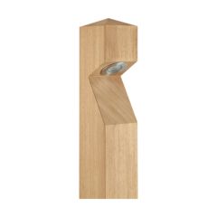 Collingwood BL01PIS40 Side Entry Cable Pointed Top Wooden 4000K Low Voltage Bollard 1W Iroko Wood