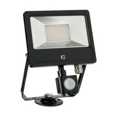 Collingwood FL02BPCS Tilt-Twist-Turn Bracket Colour Switchable PIR IP44 Floodlight 20W Black Aluminium