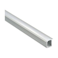 Collingwood RP28020 Striplight Deep Recessed Profile Translucent Diff c/w End Caps & Mntg Bkts 200cmx28mm Anodised Aluminium