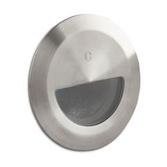 Collingwood WL340WW Wall Light Recessed Rnd Asym 3000K LED IP67 50Deg Beam Angle 2.6W 240V 50lm Stainless Steel 316 Brushed