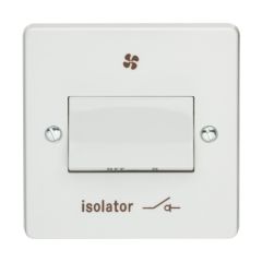 Crabtree Capital 1 Gang TP 6A Fan Isolator Switch White c/w Fan Symbol