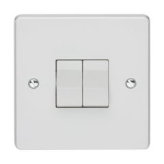 Crabtree Capital 2 Gang 2 Way SP 10AX Light Switch White