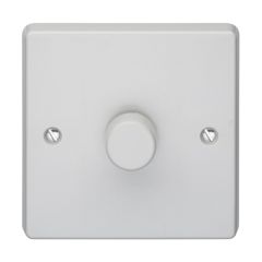Crabtree Capital 400W 1 Gang 2 Way Rotary Dimmer Switch On/Off White