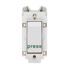 Crabtree Rockergrid 10A Retractive Grid Switch White Marked Press