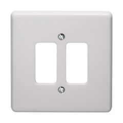 Crabtree Rockergrid 2 Gang Flush Grid Plate White