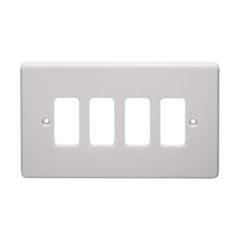 Crabtree Rockergrid 4 Gang Flush Grid Plate White