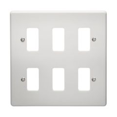 Crabtree Rockergrid 6 Way Flush Grid Plate White