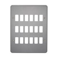 Crabtree Rockergrid 18 Gang Surface Grid Plate Birch Grey
