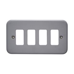 Crabtree Rockergrid 4 Gang Surface Grid Plate Birch Grey