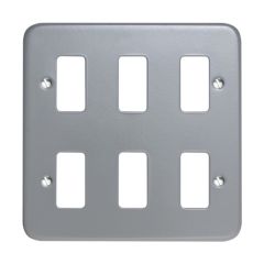 Crabtree Rockergrid 6 Gang Surface Grid Plate Birch Grey
