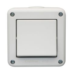 Crabtree Weatherseal 1 Gang 2 Way 20AX Switch IP56 Grey **Only 2 at this price!