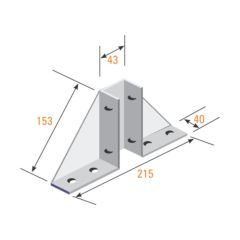 Channel Single Delta Bracket HDG