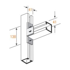 Channel Left Angle Tee Bracket HDG