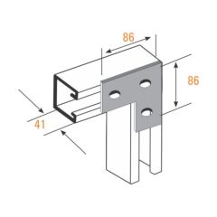 Channel Flat L Bracket HDG