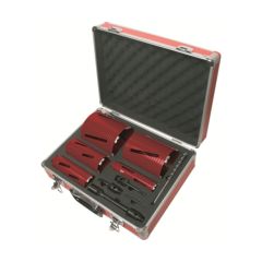 DART DB00880 Red Ten 5 Piece c/w Bits & Accessories Premium DCD Spiro Core Kit Drill Bit Set 38/52/65mm Red