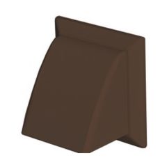 Domus 100mm Cowled Wall Outlet Brown c/w Damper