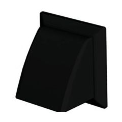 Domus 100mm Cowled Wall Outlet Black c/w Damper
