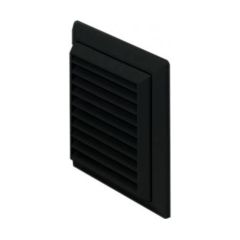 Domus 100mm Louvred Grille Wall Outlet Black