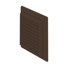 Domus 100mm Louvred Grille Brown c/w Flyscreen & Round Spigot