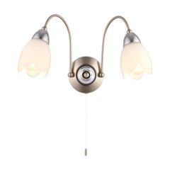 Endon 2 Light Wall In Satin And Polished Chrome