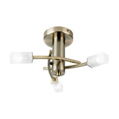 Endon Antique Brass Semi Flush 3 Light Ceiling