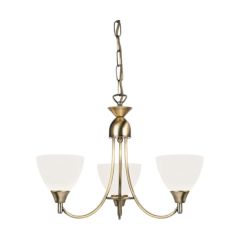 Endon 1805-3AN 3 Light Chandelier In Antique Brass