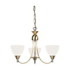 Endon 3 Light Chandelier In Antique Brass