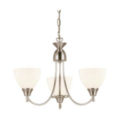 Endon 3 Light Chandelier In Satin Chrome