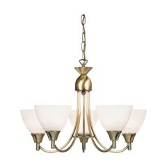 Endon 1805-5AN 5 Light Chandelier In Antique Brass
