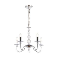 Endon 5 Light Chandelier In Chrome And Glass