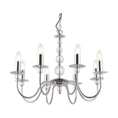 Endon 8 Light Chandelier In Chrome And Glass