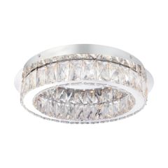 Endon 61340 Swayze Chrome and Clear Faceted Acrylic Flush Ceiling Light