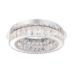 Endon Swayze Chrome and Clear Faceted Acrylic Flush Ceiling Light