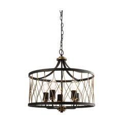 Endon 61498 Heston Ceiling Pendant Light in Matt Black and Rustc Bronze Finish