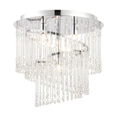 Endon Camille 4 Light Flush Ceiling In Chrome And Clear Glass