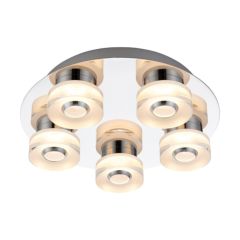 Endon Rita 5 Light Flush Ceiling In Clear And Frosted Acrylic