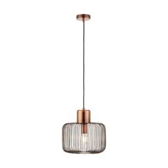 Endon 68986 Nicola 1 Light Square Ceiling Pendant In Antique Copper