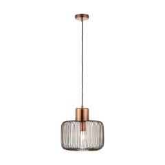 Endon Nicola 1 Light Square Ceiling Pendant In Antique Copper