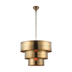 Endon 69783 Morad 1 Light 3 Tiered Ceiling Pendant In Aged Brass Diameter: 620mm