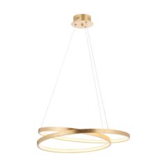 Endon 72479 Scribble Two Light LED Ceiling Pendant In Gold Leaf And Frosted Acrylic