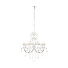 Endon 72561 Tabitha Eight Light Ceiling Pendant In Clear Crystal Glass And Chrome Plate