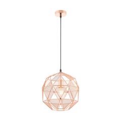Endon Armour One Light Pendant In Copper Plate