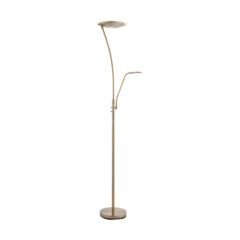 Endon Alassio Mother And Child Task Floor Lamp In Antique Brass