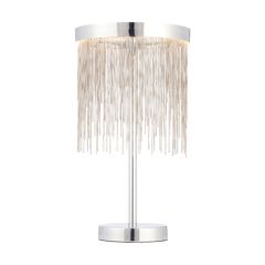 Endon Zelma One Light LED Table Lamp In Chrome Plate And Silver Effect Chain