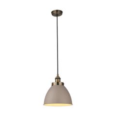 Endon 76328 Franklin 1 Light Ceiling Pendant In Satin Taupe Dia: 235mm